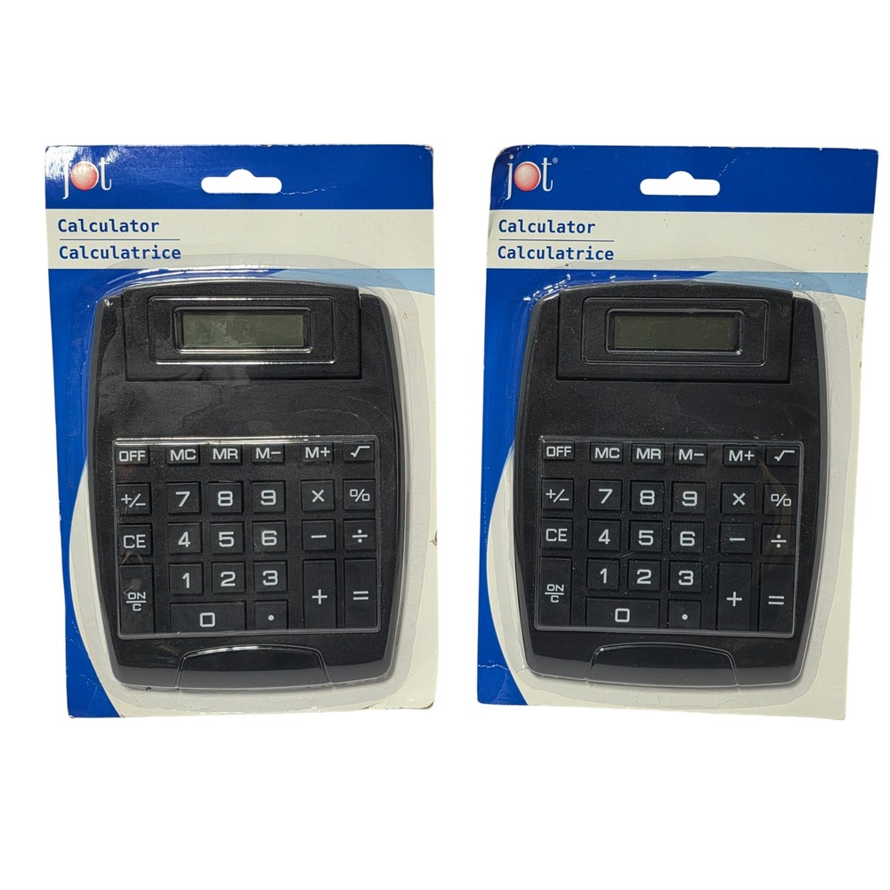 Jot Desktop Calculator 2 Pack Black 8 Digit LCD Display Model 182260 New*
